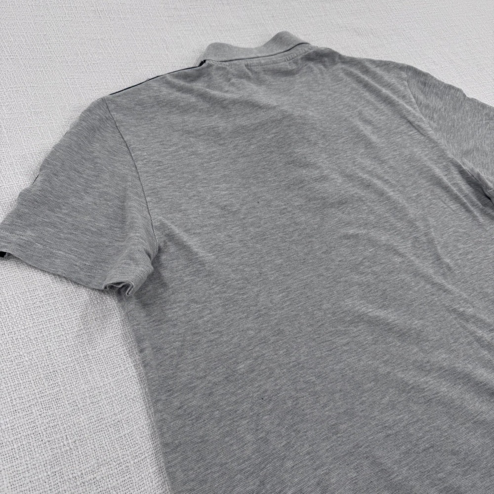 Lacoste Mens Medium Regular Fit Polo Shirt Gray Logo Tape Shoulder Sleeve - Picture 7 of 10